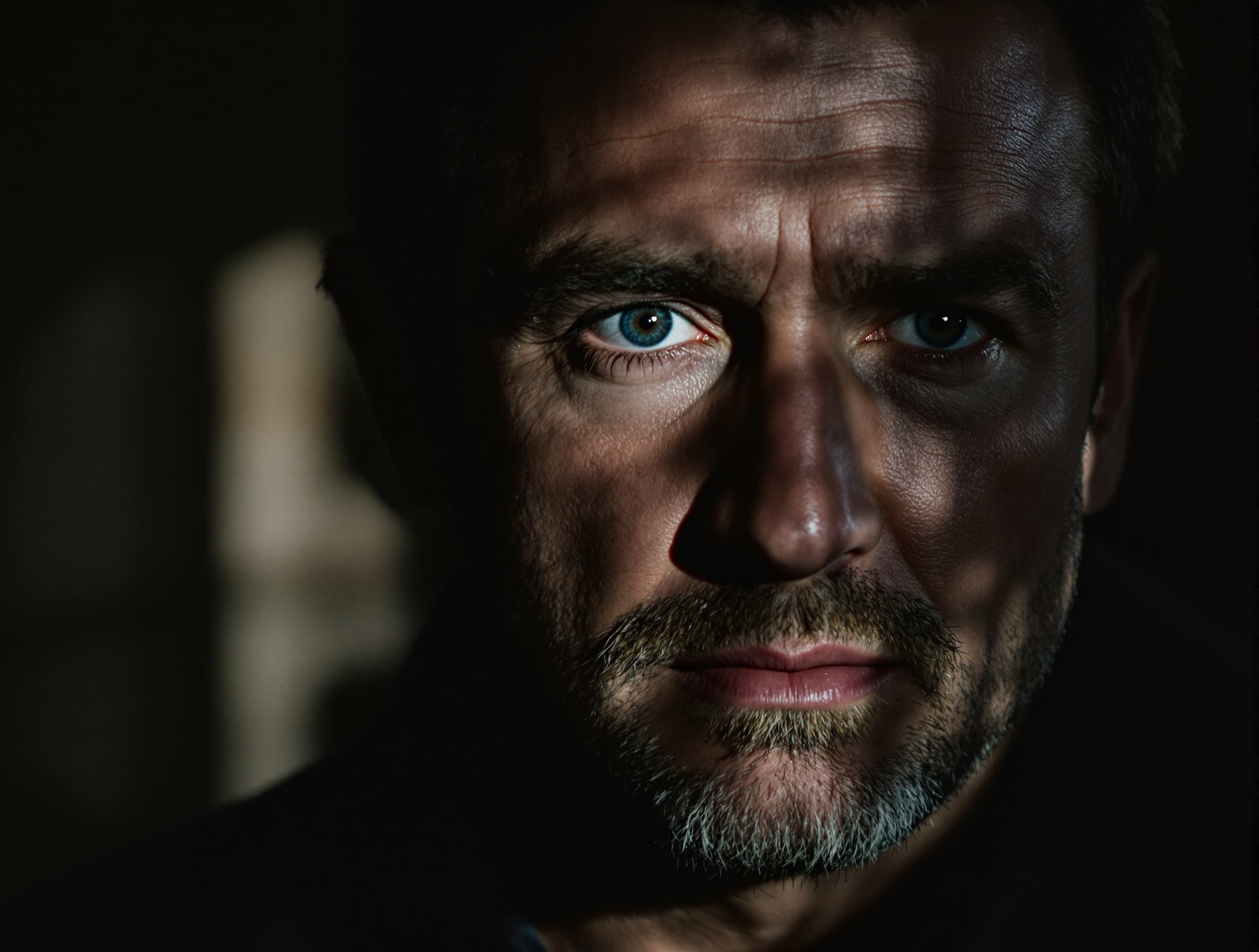 基于上传的人像照片,保留人物真实面部特征与身份一致性,生成一张电影级人像摄影作品。 画面风格参考【好莱坞电影剧照 / 现实主义电影摄影】,使用柔和环境光或戏剧性侧光,背景具有景深虚化效果。 人物情绪自然、略带故事感,画面具有电影叙事氛围,色彩采用电影调色(如冷暖对比或低饱和胶片风格),整体呈现高质量电影剧照质感。