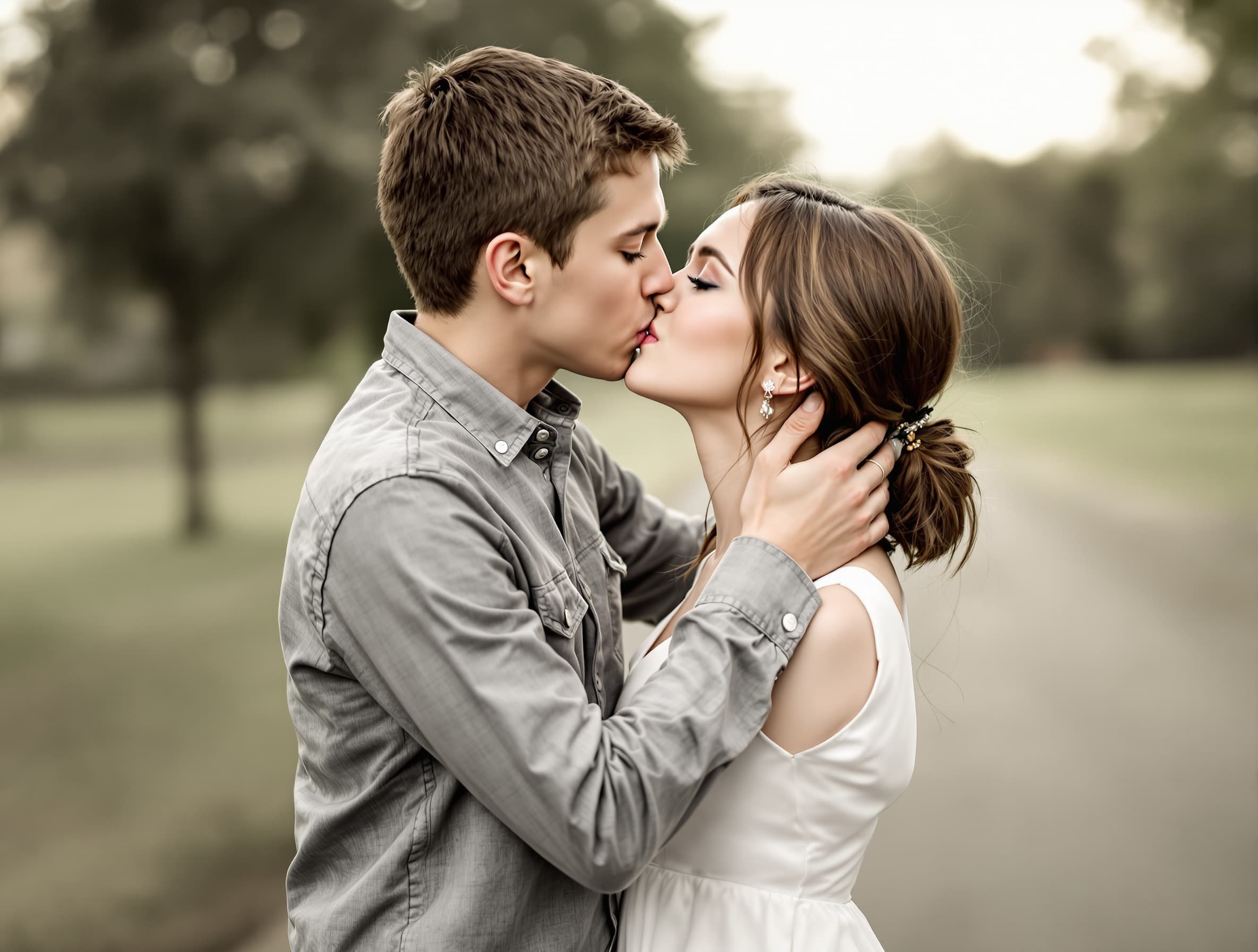 The boy will hug the girl and kiss her lips, hug her and kiss her neck, the romantic mood will be very much there. The appearance will remain unchanged.